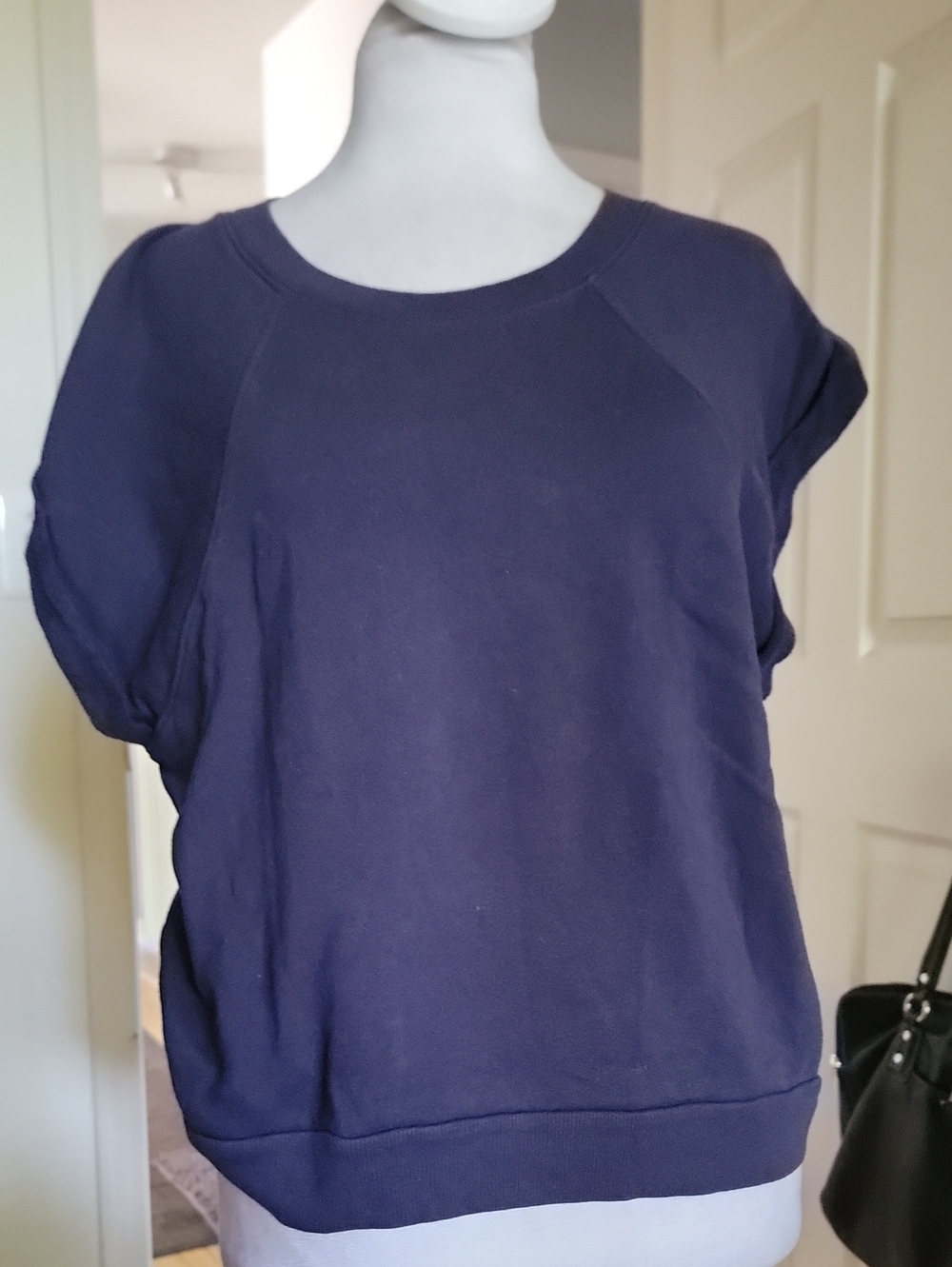 Goldie Classic Navy Short-Sleeve Sweatshirt Top